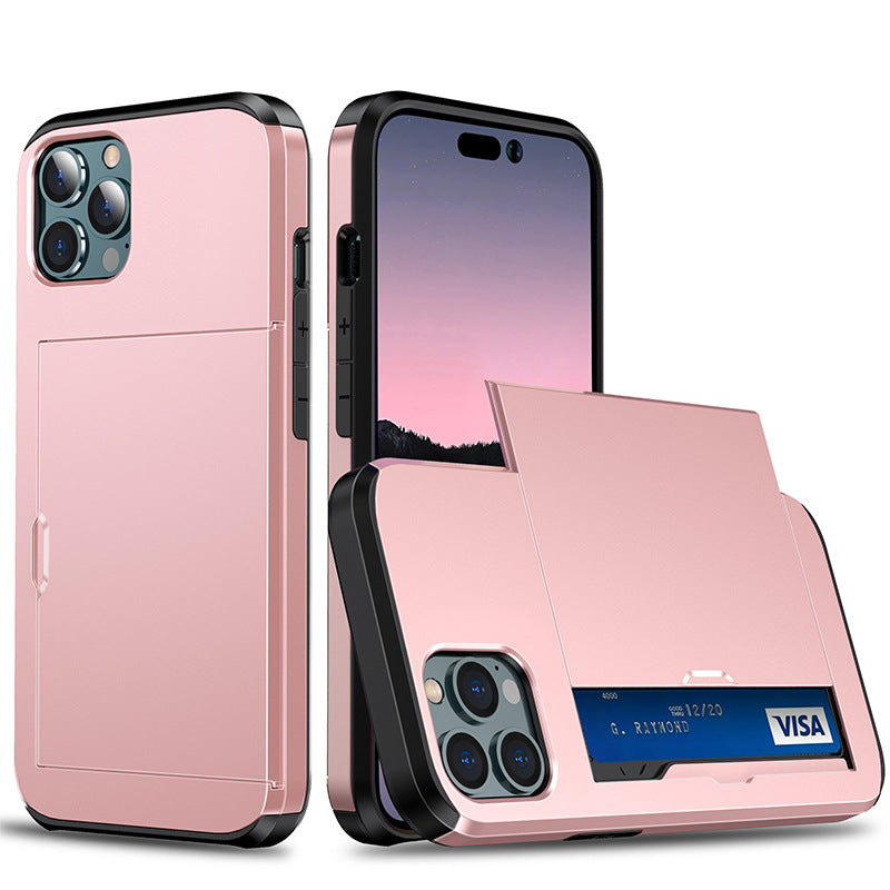 Wholesale TPU Slide Card Card 2 In 1 Mobile Phone Case